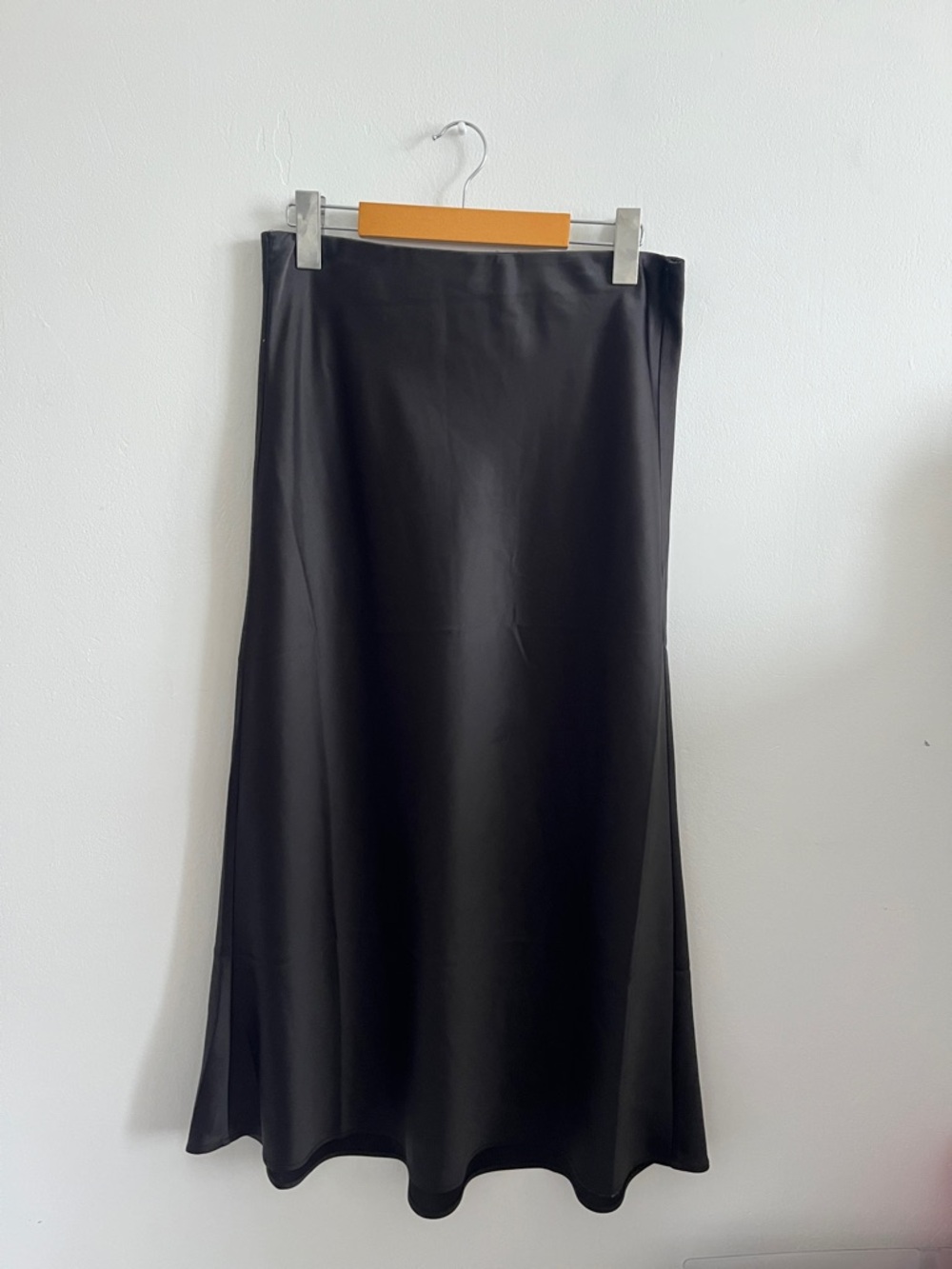 Dynamite Black Satin Maxi Skirt